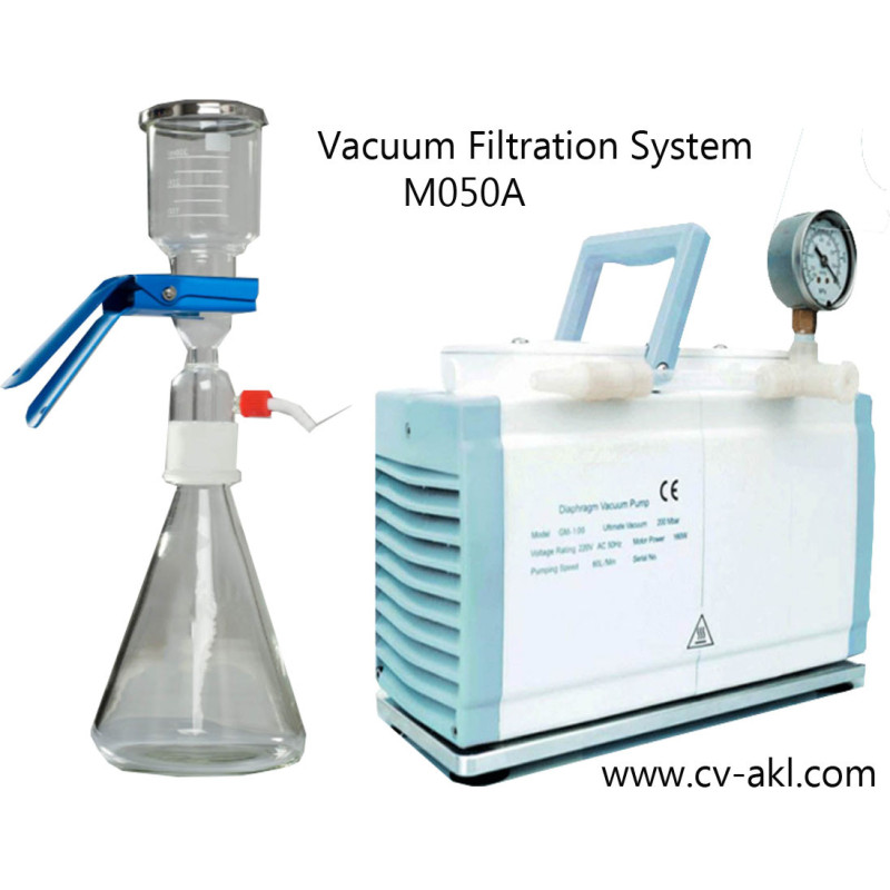 Vacuum Filtration System 30L/min | M050A-5ML Glass Solvent Filter with Diaphragm Vacuum Pump