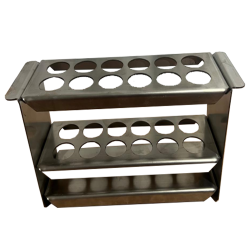 Stainless Steel Rak Tabung Reaksi 12 Lubang diameter 18mm